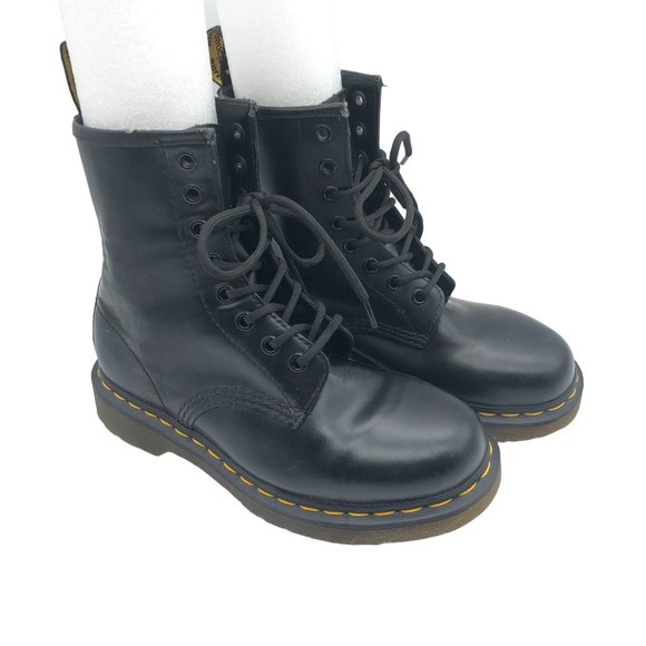 Dr. Martens 1460 Smooth Leather Lace Up Boots Black Mens 4 Womens 5 main image 6